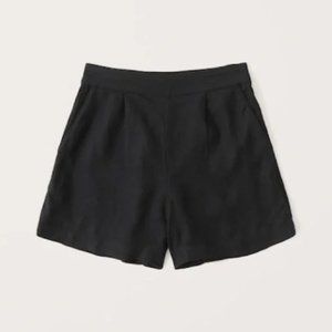 EUC Abercrombie & Fitch High Waisted Black Linen Shorts Sz XL